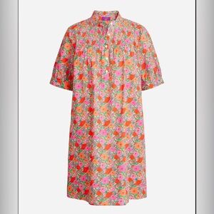 J Crew Mini Shirtdress In Liberty Meadow Song Fabric Floral Short Sleeve Dress